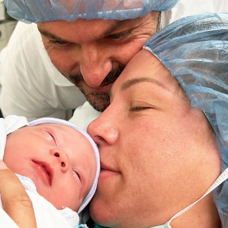 Sharna Burgess, Brian Austin and baby Zane