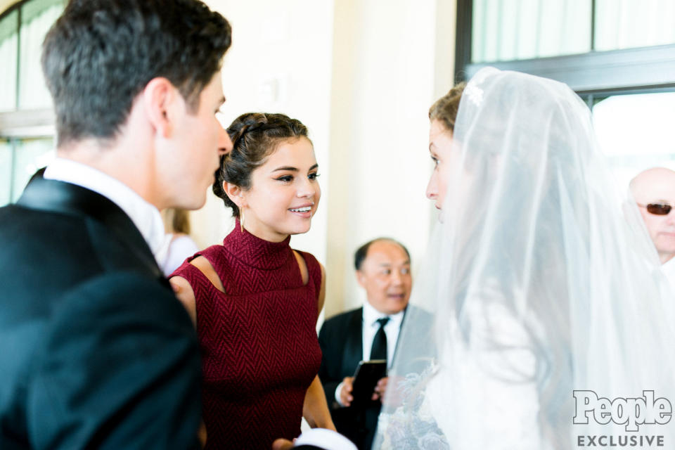 <p>Selena Gomez - who starred as Henrie's onscreen little sister on <em>Wizards of Waverly Place</em> - was "one of the first people I told I was getting married," said the star. "She was like, 'I'm in. Whenever it is, I'll be there.' " </p>