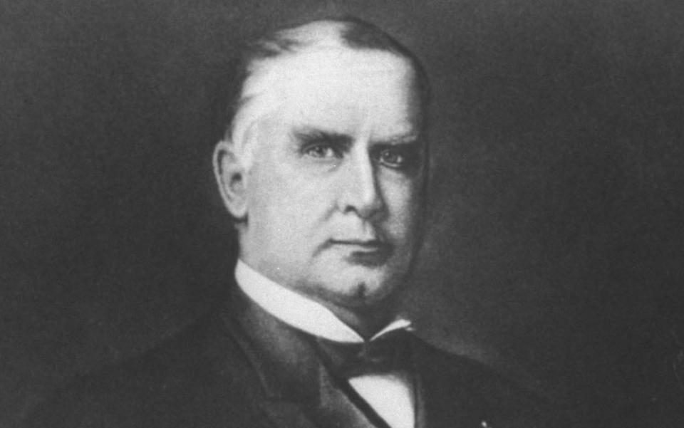 Portrait of the 25th US president, William McKinley, assassinated in 1901