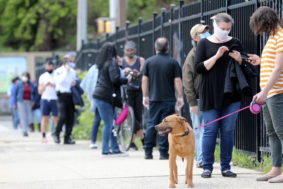 Jersey City, N.J., started giving residents COVID-19 tests May 4 even if they did not show any symptoms of the virus. Some stood in line for 90 minutes to receive the free test. (Pets were not given tests.)