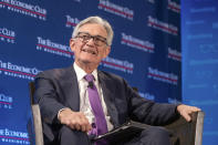 Federal Reserve Chair Jerome Powell speaks at the Economic Club of Washington, Tuesday, Feb. 7, 2023, at the Renaissance Hotel in Washington. (AP Photo/Jess Rapfogel)