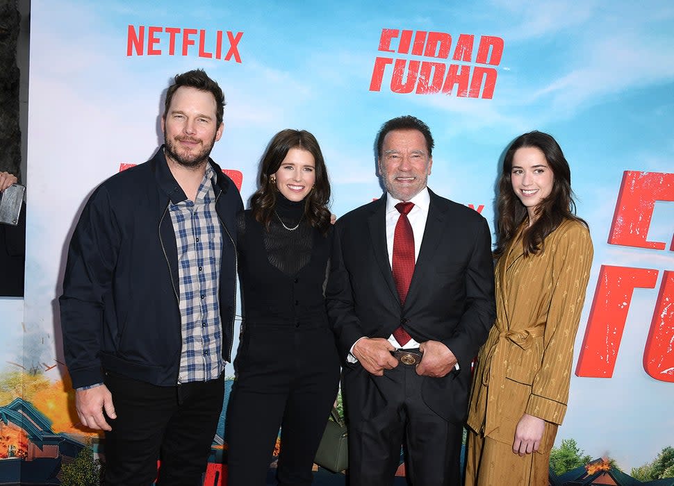 Chris Pratt, Katherine Schwarzenegger, Arnold Schwarzenegger, Christina Schwarzenegger