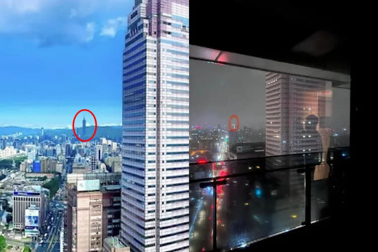 也有認真的網友上網查到該飯店房間天氣好時拍到的照片，確實看得到台北101。翻攝《爆料公社》社團