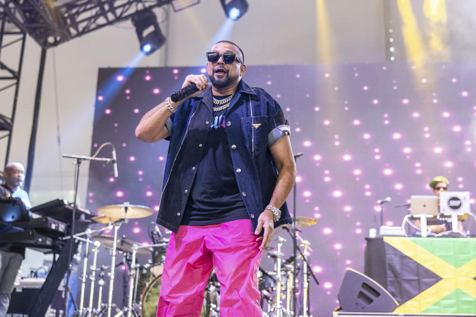 Sean Paul performs during the Bonnaroo Music & Arts Festival on Saturday, June 15, 2024, in Manchester, Tenn. (Photo by Amy Harris/Invision/AP)