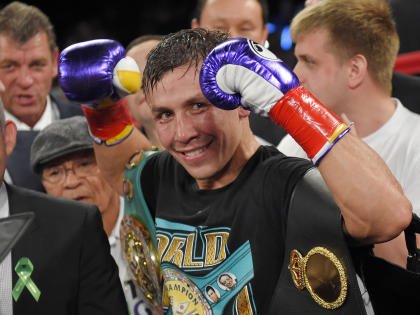 Gennady Golovkin poses after defeating Willie Monroe Jr. (AP)