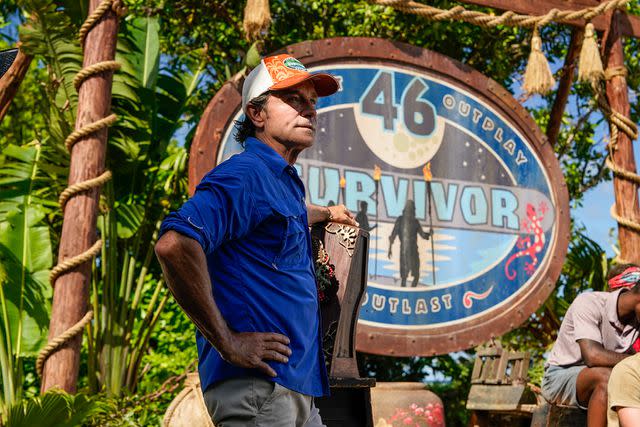 <p>Robert Voets/CBS</p> Jeff Probst on season 46 of 'Survivor'