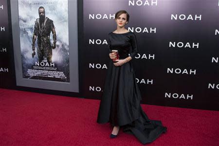 Cast member Emma Watson attends the U.S. premiere of "Noah" in New York March 26, 2014. REUTERS/Andrew Kelly