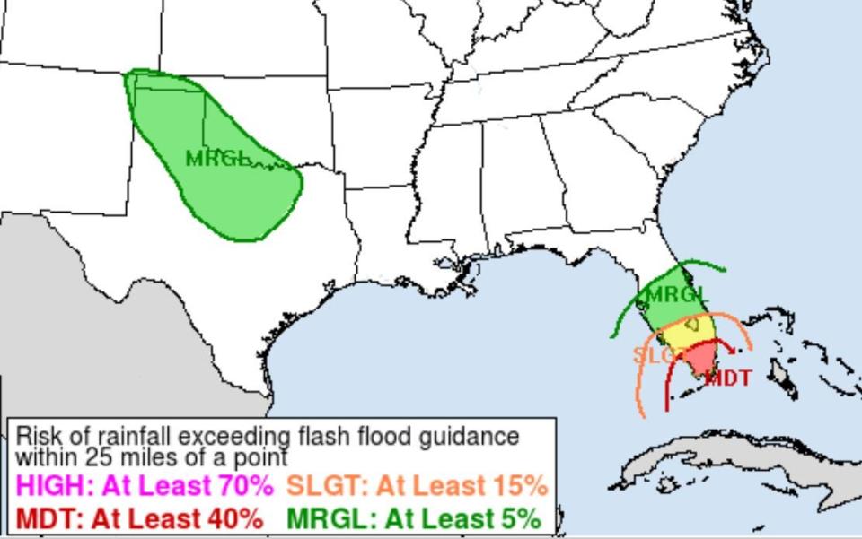 Rainfall exceeding flash flood guidance