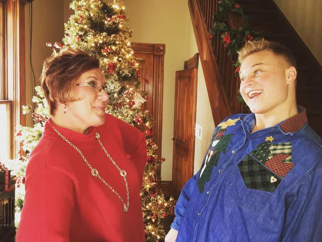 <p>Zach Bryan Instagram</p> Zach Bryan with his mom Annette Bryan