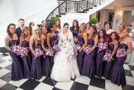 <p>Of course Jwoww tapped her fellow <em>Jersey Shore </em>castmates Snooki, Deena, and Sammi for <a href="https://www.eonline.com/fr/news/706972/jwoww-is-married-jenni-farley-ties-the-knot-with-roger-mathews-in-new-jersey-get-the-details" rel="nofollow noopener" target="_blank" data-ylk="slk:her big day.;elm:context_link;itc:0;sec:content-canvas" class="link ">her big day.</a> The bridesmaids wore purple, strapless, fit-and-flare gowns.</p><p><a href="https://www.instagram.com/p/-PKnUZKS0T/" rel="nofollow noopener" target="_blank" data-ylk="slk:See the original post on Instagram;elm:context_link;itc:0;sec:content-canvas" class="link ">See the original post on Instagram</a></p>