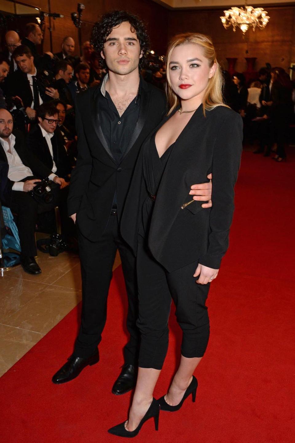 Toby Sebastian (L) and Florence Pugh attend The London Critics' Circle Film Awards at The Mayfair Hotel in 2015 (Dave Benett)