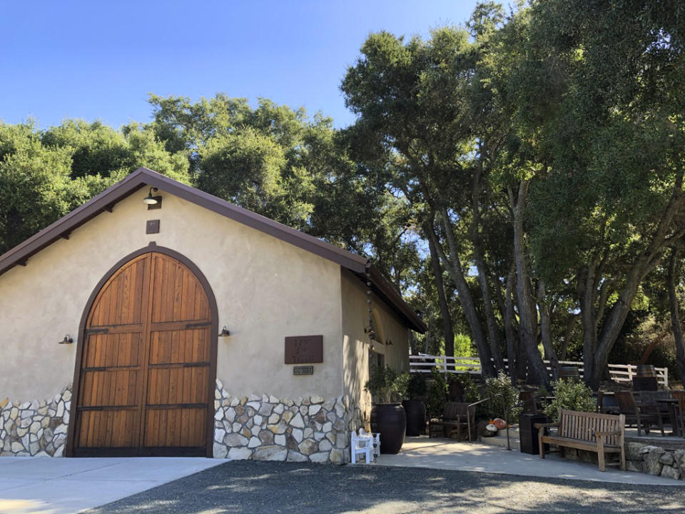 This Oct. 13, 2019 photo shows the tasting room at the Paix Sur Terre winery in Paso Robles, Calif. Winemakers around this central California city can grow a mind-boggling variety of grapes thanks to a wide diversity of microclimates. The wine-growing area around Paso Robles is nearly three times the size of Napa Valley. (AP Photo/Sally Carpenter Hale)