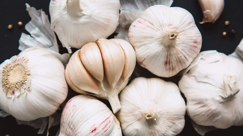 Aerial shot of garlic