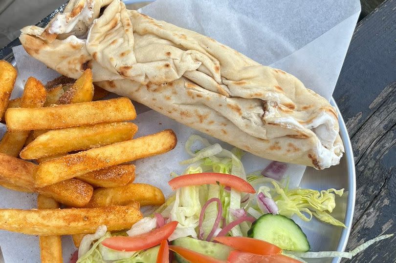 Halloumi Gyros with chips and salad -Credit:Grimsby Live