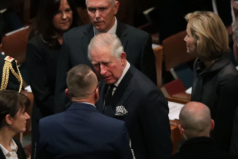 <p>Prince Charles attends the state funeral for former President George H.W. Bush.</p>