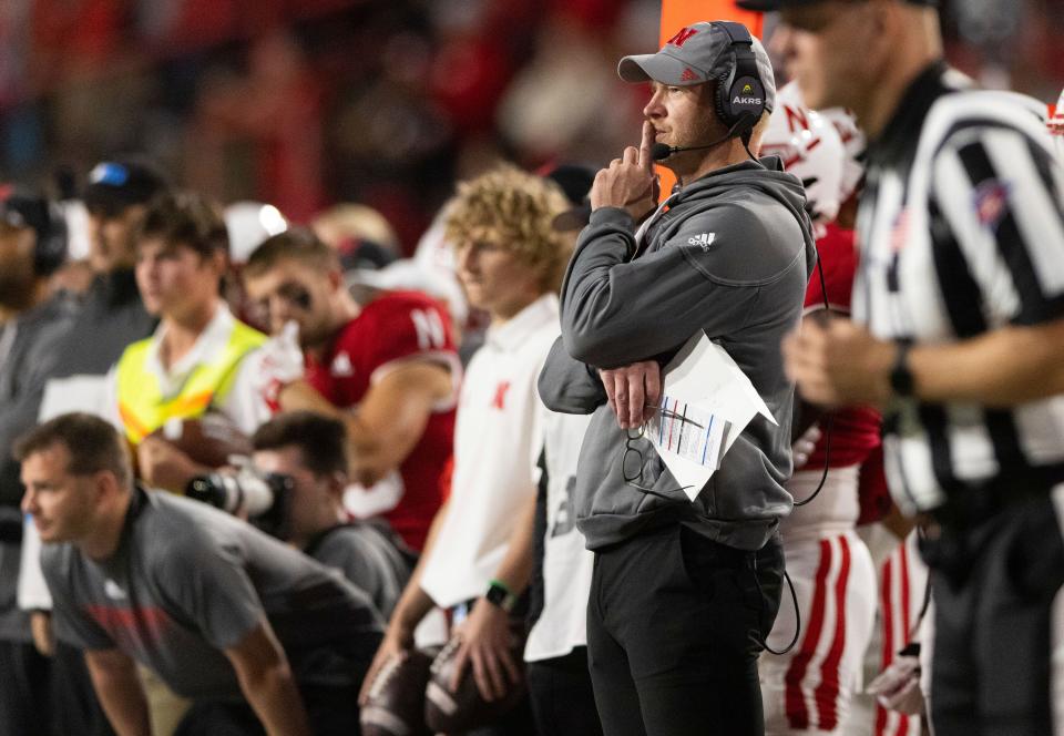 Then-Nebraska head coach Scott Frost watches his team against Georgia Southern last weekend.