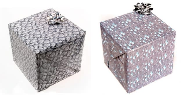 Geeky Gifts: Minecraft wrapping paper is a gift that requires no gift at all