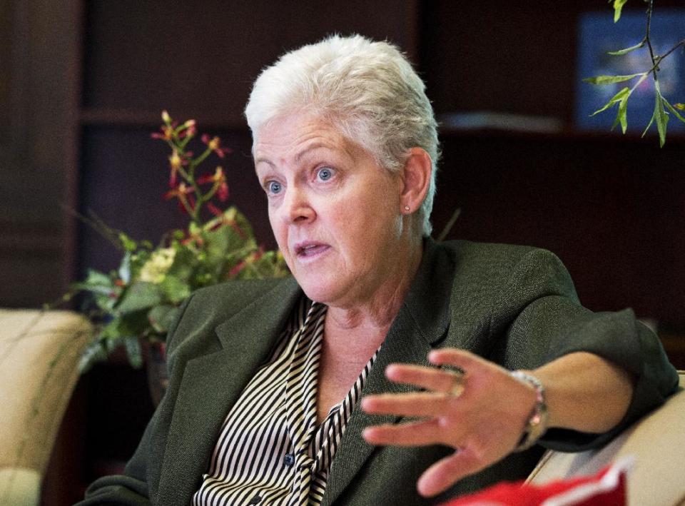 FILE - In this Aug. 2, 2013, file photo, Environmental Protection Agency Administrator Gina McCarthy speaks to the Associated Press during an interview at her office in Washington. The EPA's inspector general is accusing a unit run by President Barack Obama's political staff inside the EPA of operating as a "rogue law enforcement agency" that is blocking independent investigations and violating federal law. Patrick Sullivan will tell a House oversight committee May 7 that the EPA's Office of Homeland Security, which is overseen by the chief of staff to McCarthy, has for years impeded inspector general investigations, citing national security interests. Sullivan's prepared testimony was obtained Tuesday by The Associated Press. (AP Photo/Manuel Balce Ceneta, File)