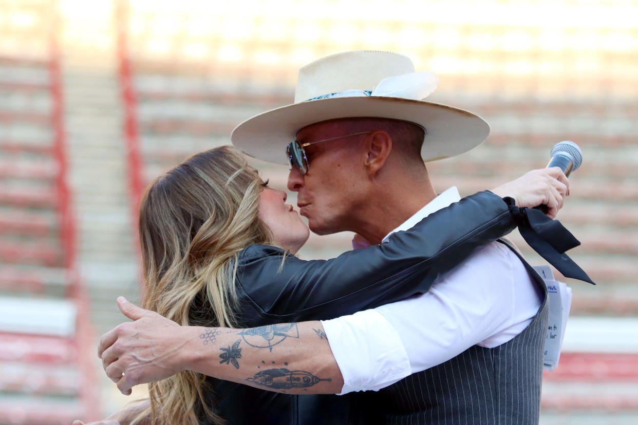 Andrea Legarreta y Erik Rubín en su última aparición pública como pareja en febrero. (Photo by Adrián Monroy/Medios y Media/Getty Images)