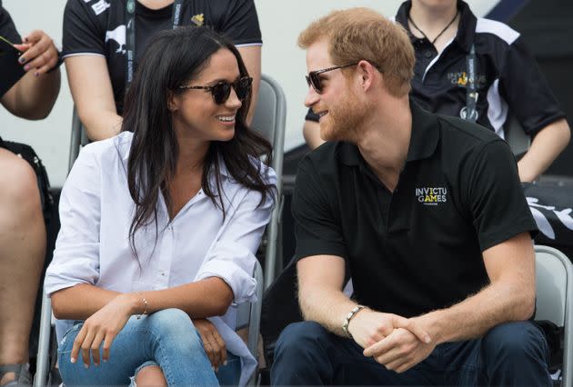 Meghan Markle and Prince Harry appear together on Day 3 of the Invictus Games Toronto 2017 on Sept. 25, 2017, in Toronto. (Photo: Samir Hussein via Getty Images)