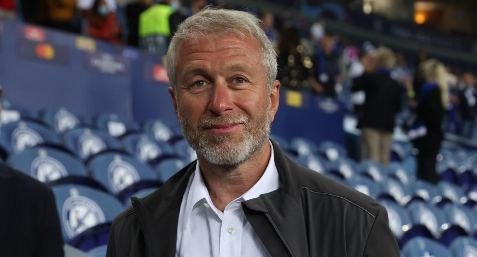 Roman Abramovich, owner of Chelsea smiles following his team's victory during the UEFA Champions League Final between Manchester City and Chelsea FC at Estadio do Dragao on May 29, 2021 in Porto, Portugal. (Photo by Alexander Hassenstein - UEFA/UEFA via Getty Images)