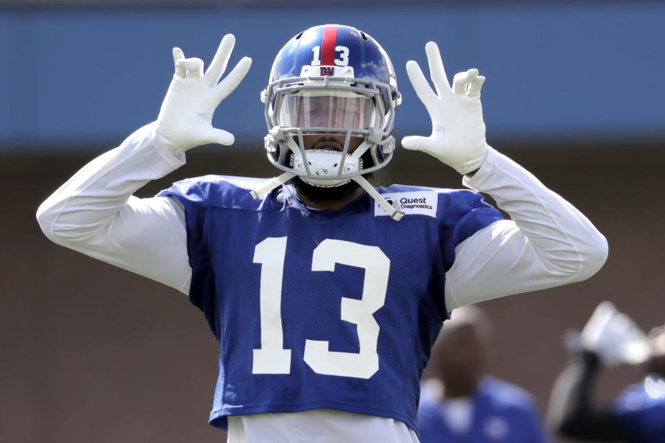 New York Giants wide receiver Odell Beckham can become a free agent after this season. (AP)
