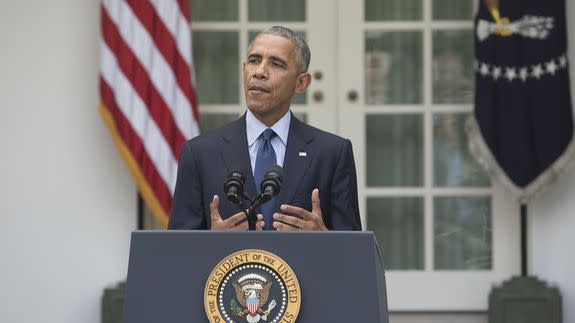 President Obama makes a statement on the ratification of The Paris Agreement in the Rose Garden of the White House on Oct. 5, 2016.