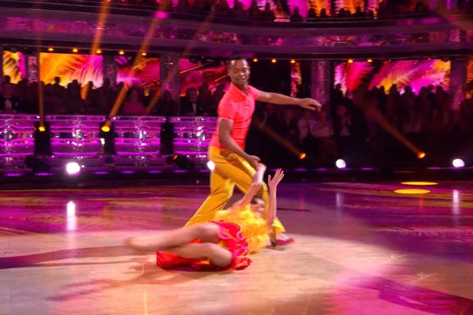 Annabel Croft slips up during ‘Strictly' (BBC)