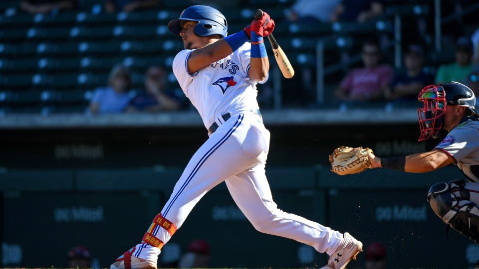 With the Toronto Blue Jays depth being tested, it might be time to call up top prospect Gabriel Moreno for his first big-league reps. (Getty Images)