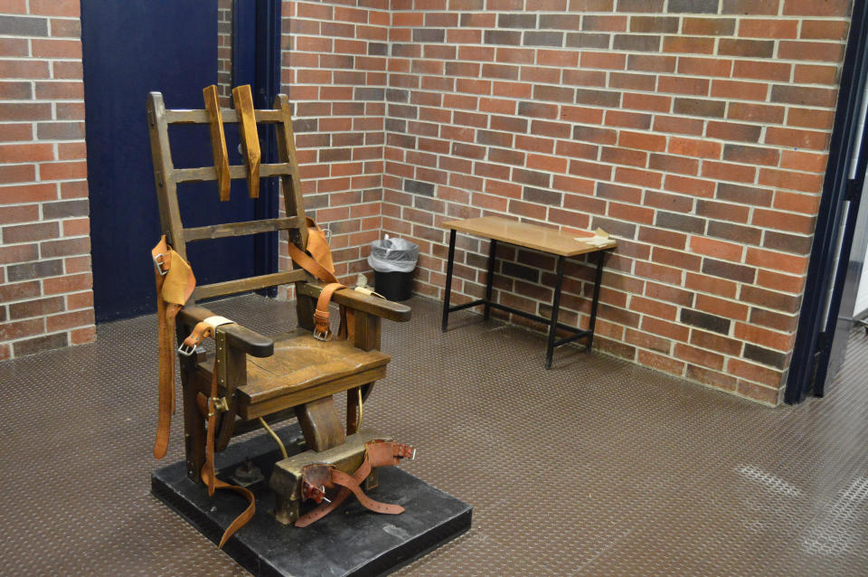 This 2019 photo shows the electric chair previously used by the South Carolina Department of Corrections. / Credit: Kinard Lisbon/South Carolina Department of Corrections/AP