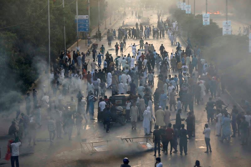 FILE PHOTO: Protest against the arrest of Pakistan's former PM Khan, in Karachi