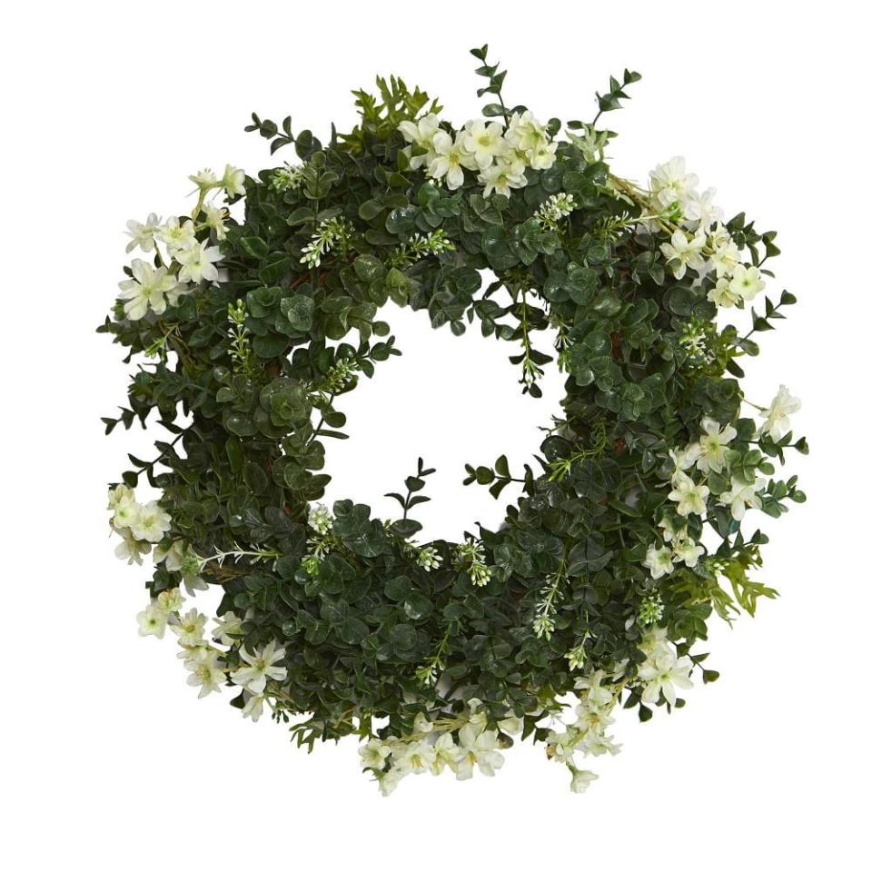 Faux Eucalyptus & Daisy Wreath