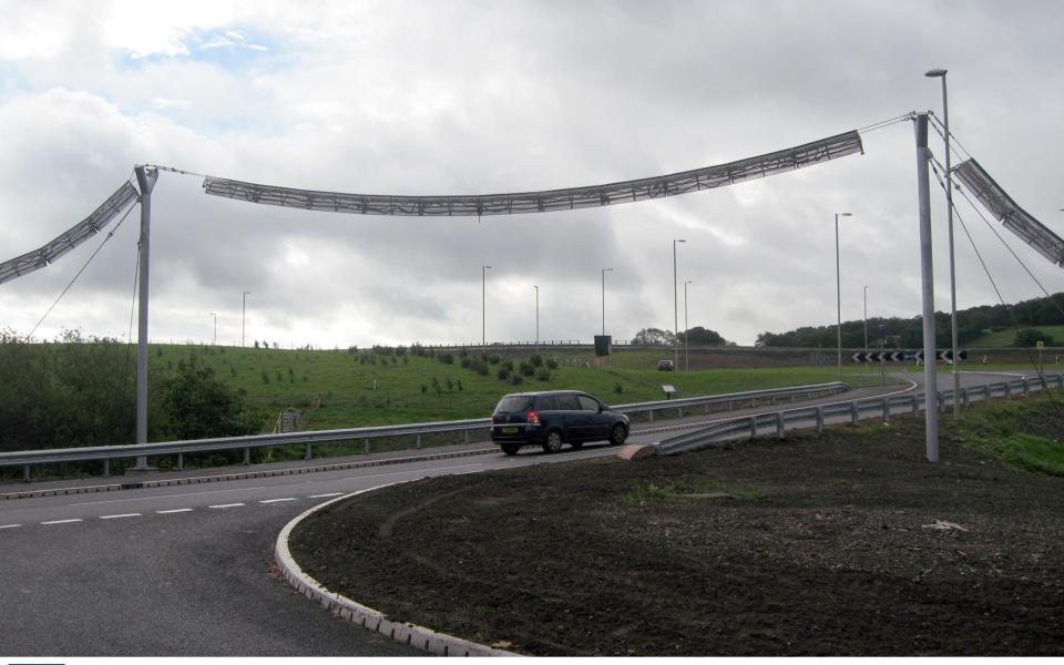 A dormouse bridge straddles the new Church Village bypass near Llantrisant, South Wales, UK - Credit: Steve Chatterley/Newsteam