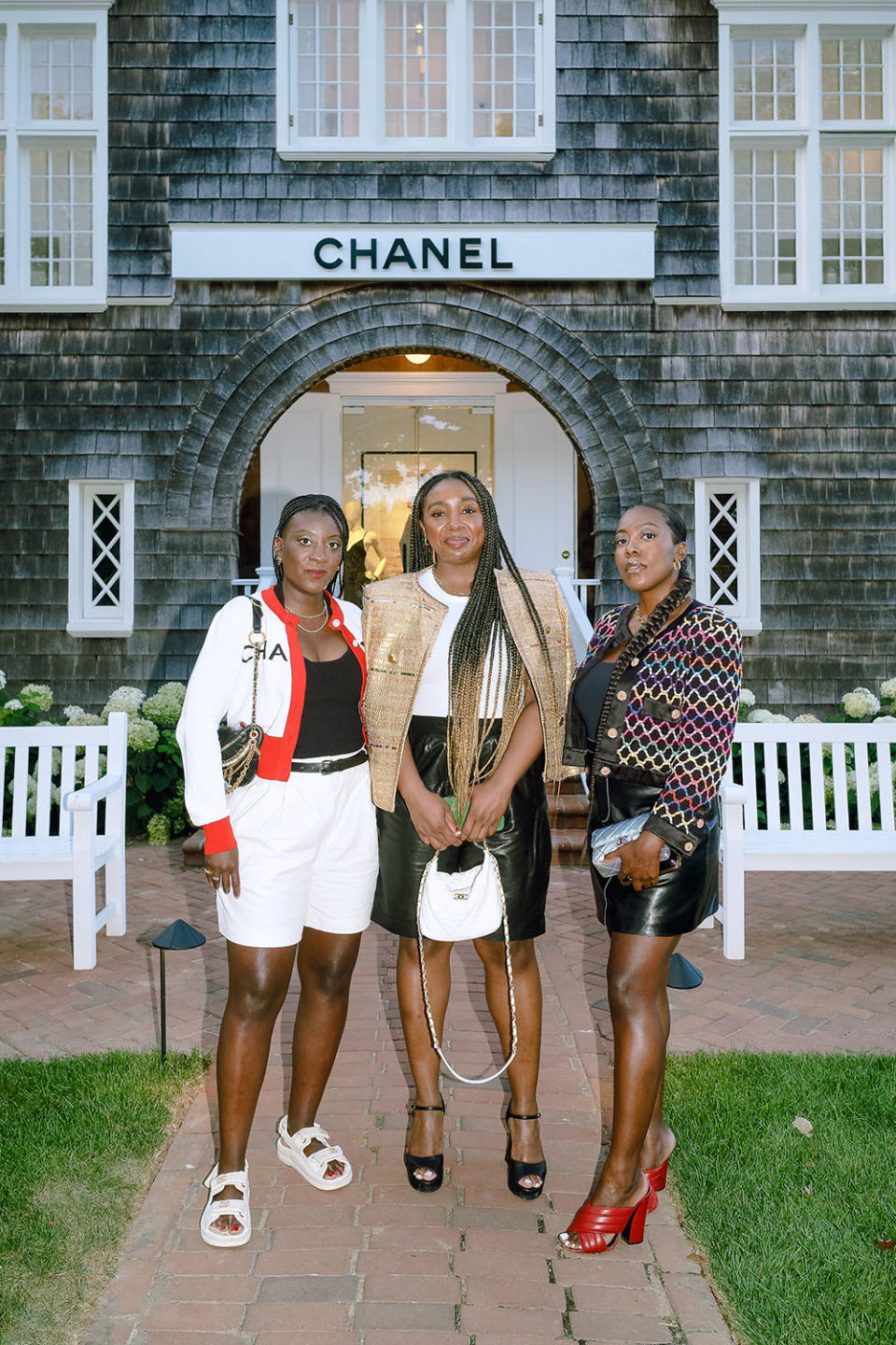 Nikki Ogunnaike, Lindsay Peoples and Tiffany Reid at Chanel. - Credit: Mike Vitelli/BFA.com