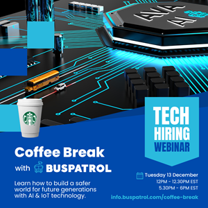 BusPatrol is hosting an open webinar on Tuesday December 13 for tech talent.