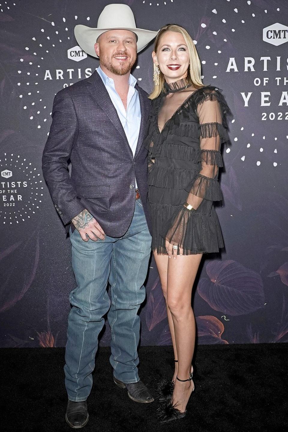 NASHVILLE, TENNESSEE - OCTOBER 12: Cody Johnson and Brandi Johnson attend the 2022 CMT Artists Of The Year at Schermerhorn Symphony Center on October 12, 2022 in Nashville, Tennessee. (Photo by Mickey Bernal/WireImage)