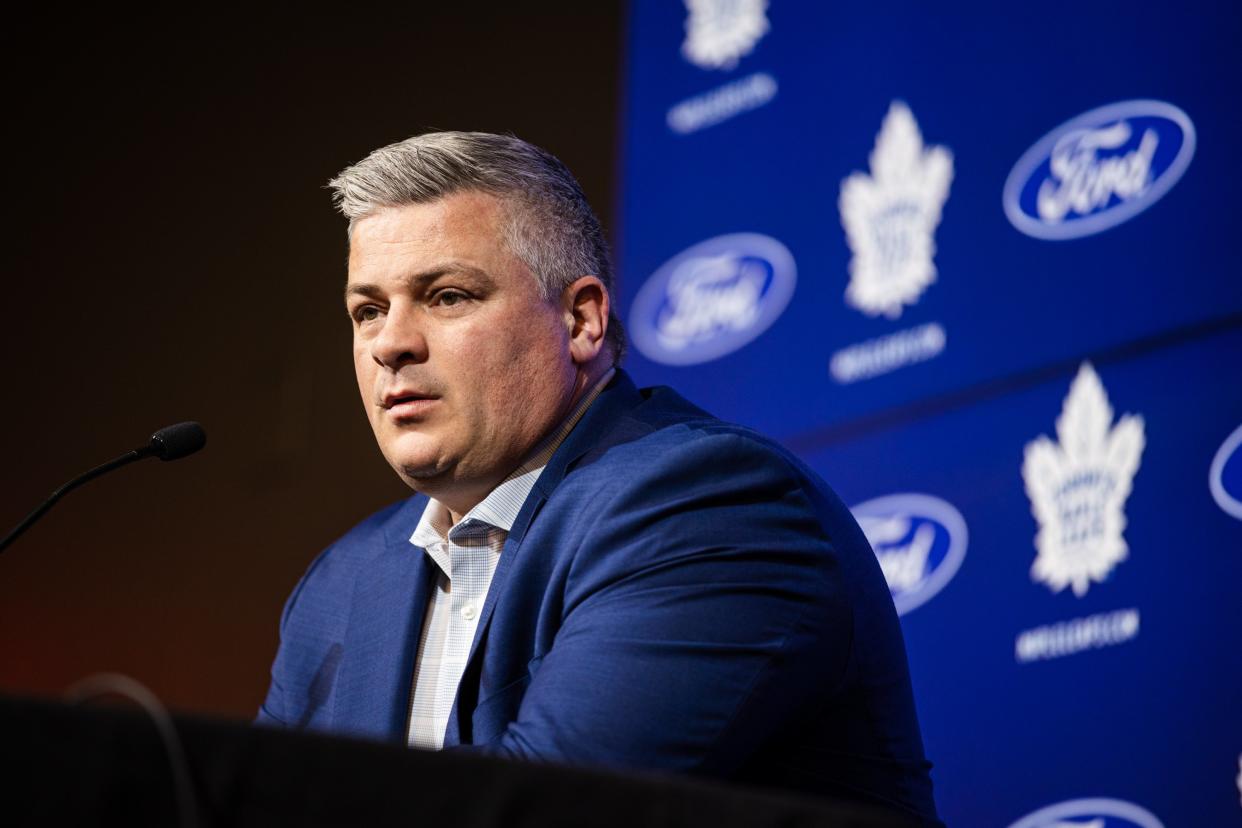 Sheldon Keefe led the Maple Leafs to a 212-97-40 record over parts of five seasons in Toronto. (Nick Lachance/Toronto Star via Getty Images)