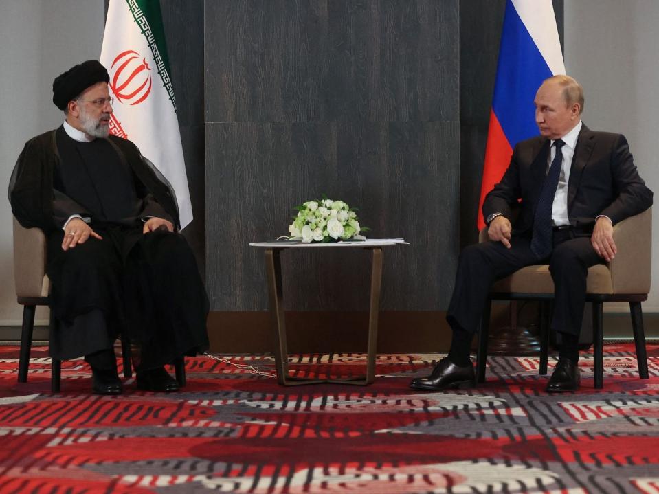 Russian Vladimir Putin and Iran Ebrahim Raisi