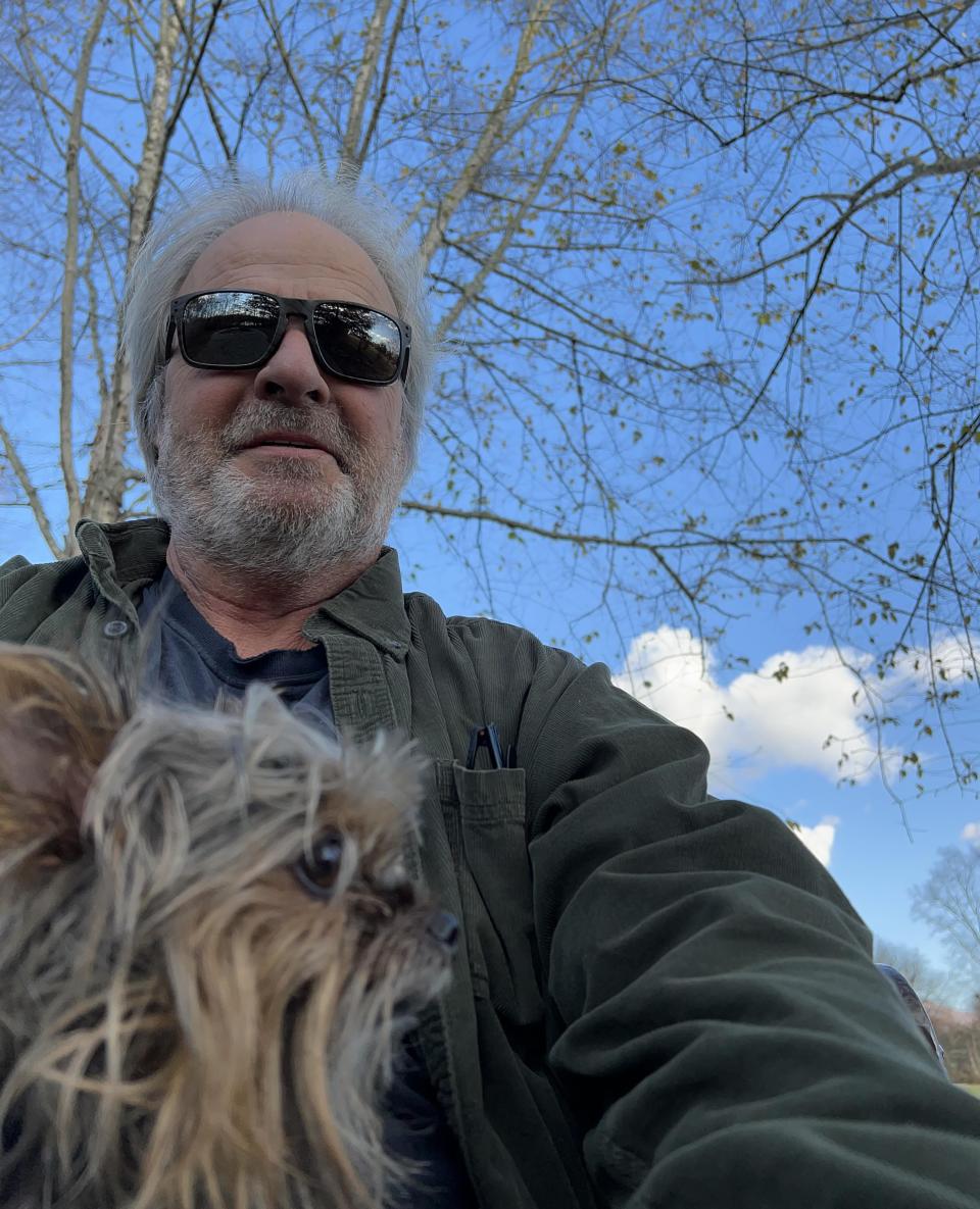 Hendersonville's John Koerber takes a selfie of him and his Yorkie, ChewB. They survived a bear attack in his front yard on April 27.