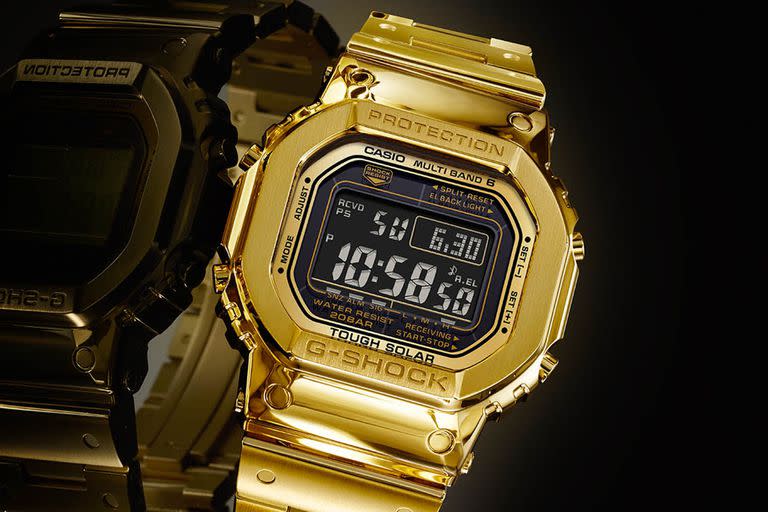 El Casio G-Shock G-D5000-9JR es una edición bañada en oro de 18 kilates que la compañía japonesa fabricó para su 35to aniversario