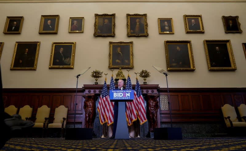 Democratic U.S. presidential candidate Joe Biden speaks at event in Philadelphia