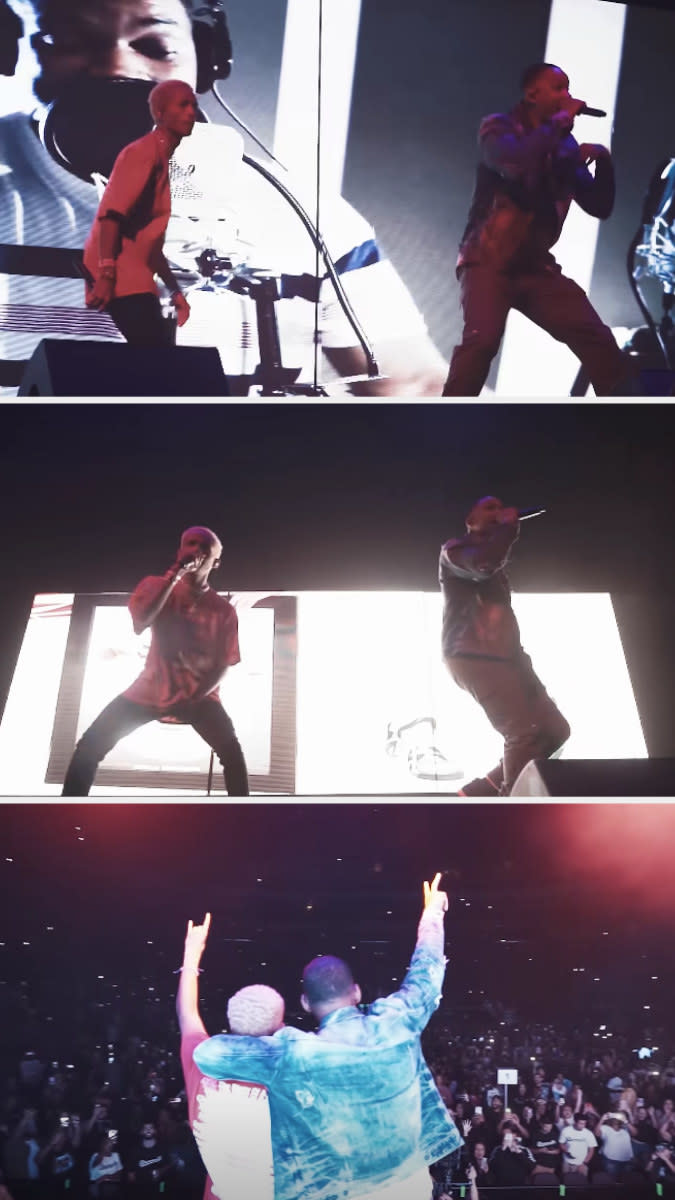 Will and Jaden performing together on stage