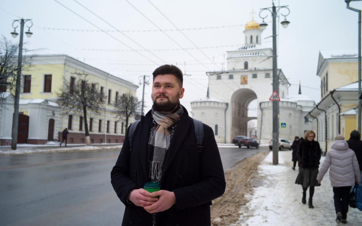 Dmitry Yevseyev was detained after his first opposition rally in his hometown of Vladimir last Saturday but is determined to keep on protesting - Maria Turchenkova