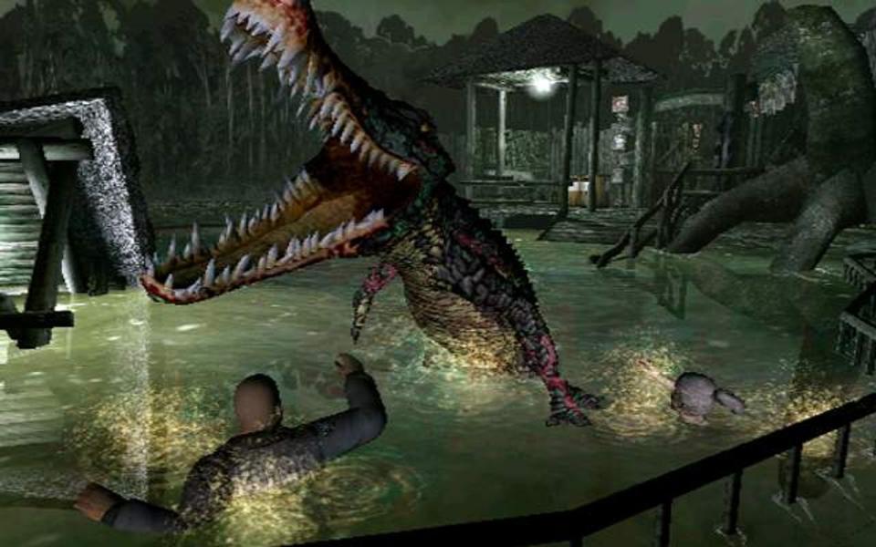 Ebenfalls 2003 erschien mit "Outbreak" ein "Resident Evil"-Ableger für die PS2, der sich erstmals auch online spielen ließ. Zumindest in Japan. Mit einem von acht Charakteren ging es gemeinsam gegen untoten Krokodile, Elefanten und andere Monstrositäten. Capcom schaltete erst 2011 die Server ab. (Bild: Capcom)