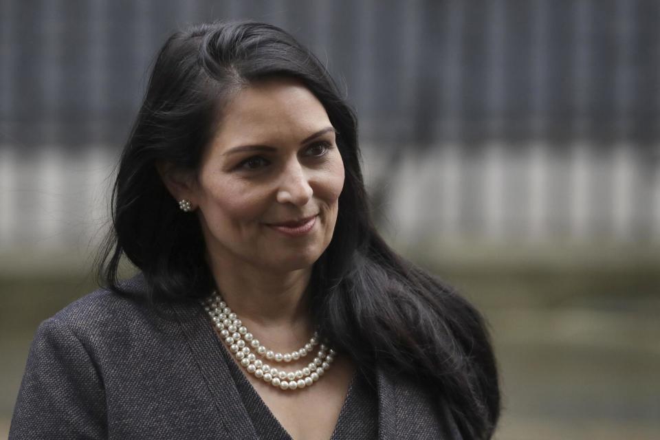 Priti Patel, the Home Secretary, has said it is right that workers should speak English if they move to the UK: AP