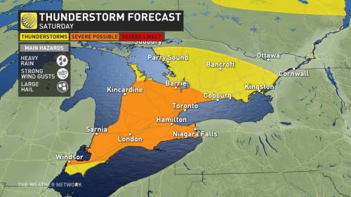 Ontario storm risk map Saturday_June 22