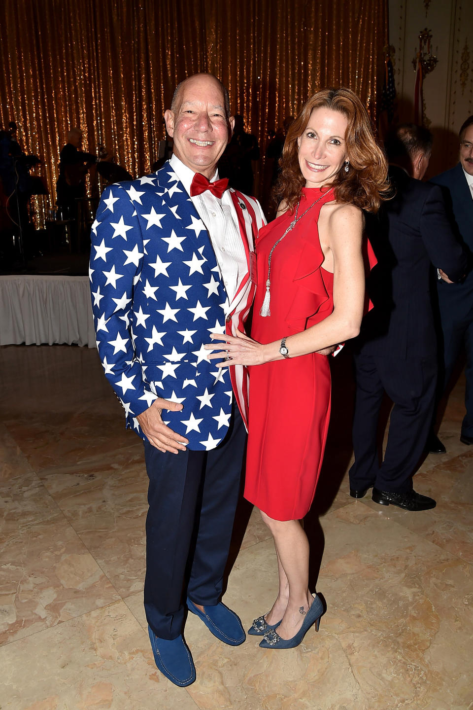 Steven Alembik and Dawn Silver attend President Trump's one-year anniversary celebration with over 800 guests at Trump's Mar-a-Lago estate in Palm Beach, Florida, on Jan. 18, 2018. (Photo: Patrick McMullan via Getty Images)