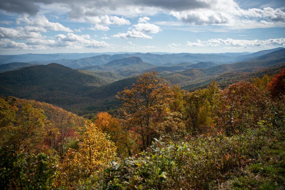 Views of the fall colors along Blue Ridge Parkway on October 22, 2021.