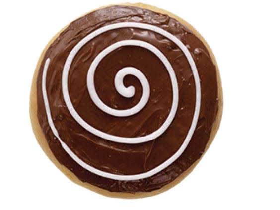 Nutella doughnut in Dunkin' Donuts Germany locations.