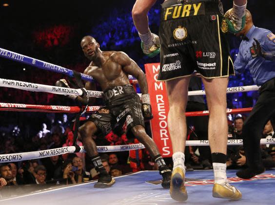 Wilder is knocked back (Getty)